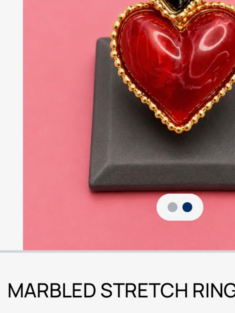 Gold-Trim Red Heart Stretch Ring